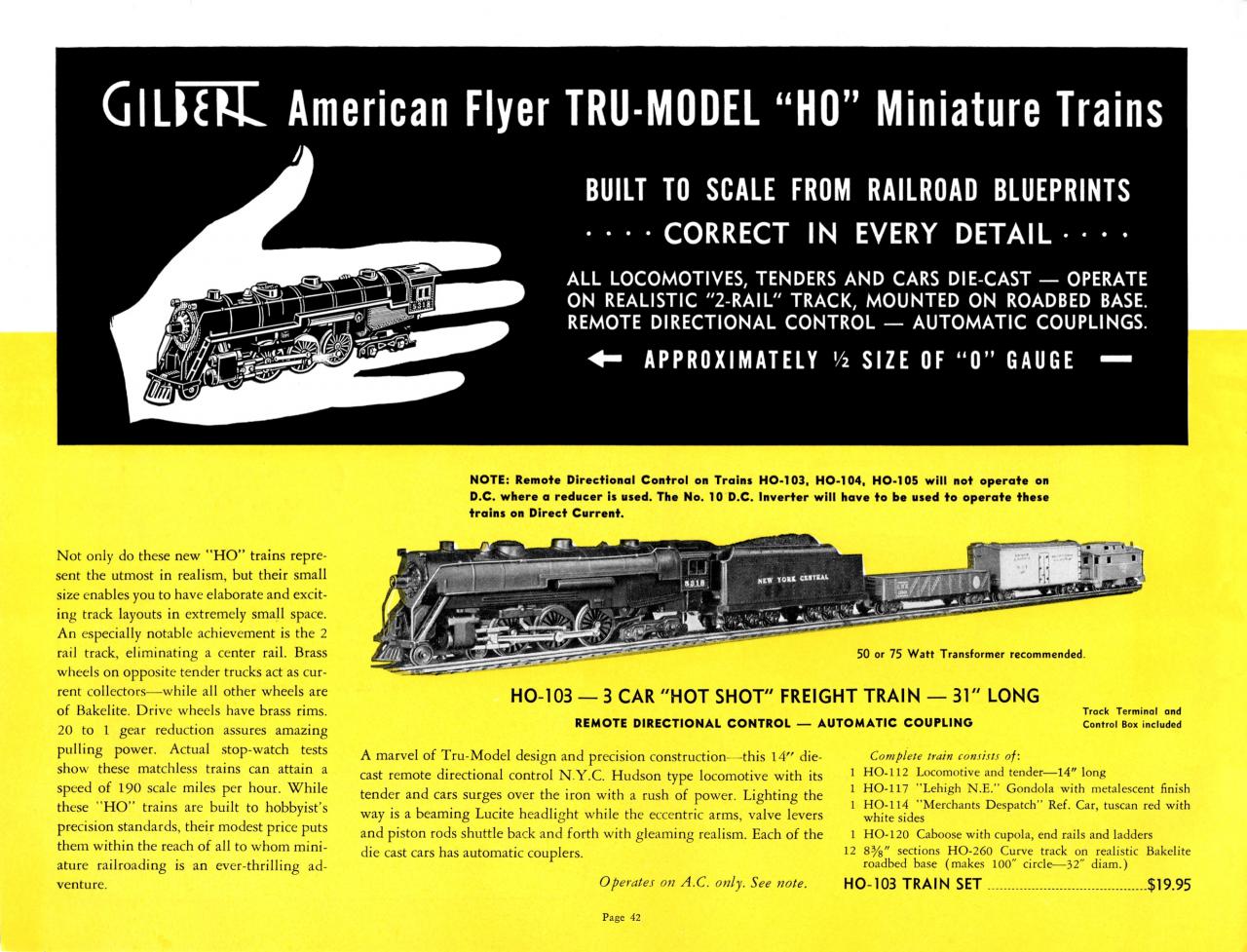 American Flyer Trains 1940, page 42 A.C. Gilbert Catalog Archive